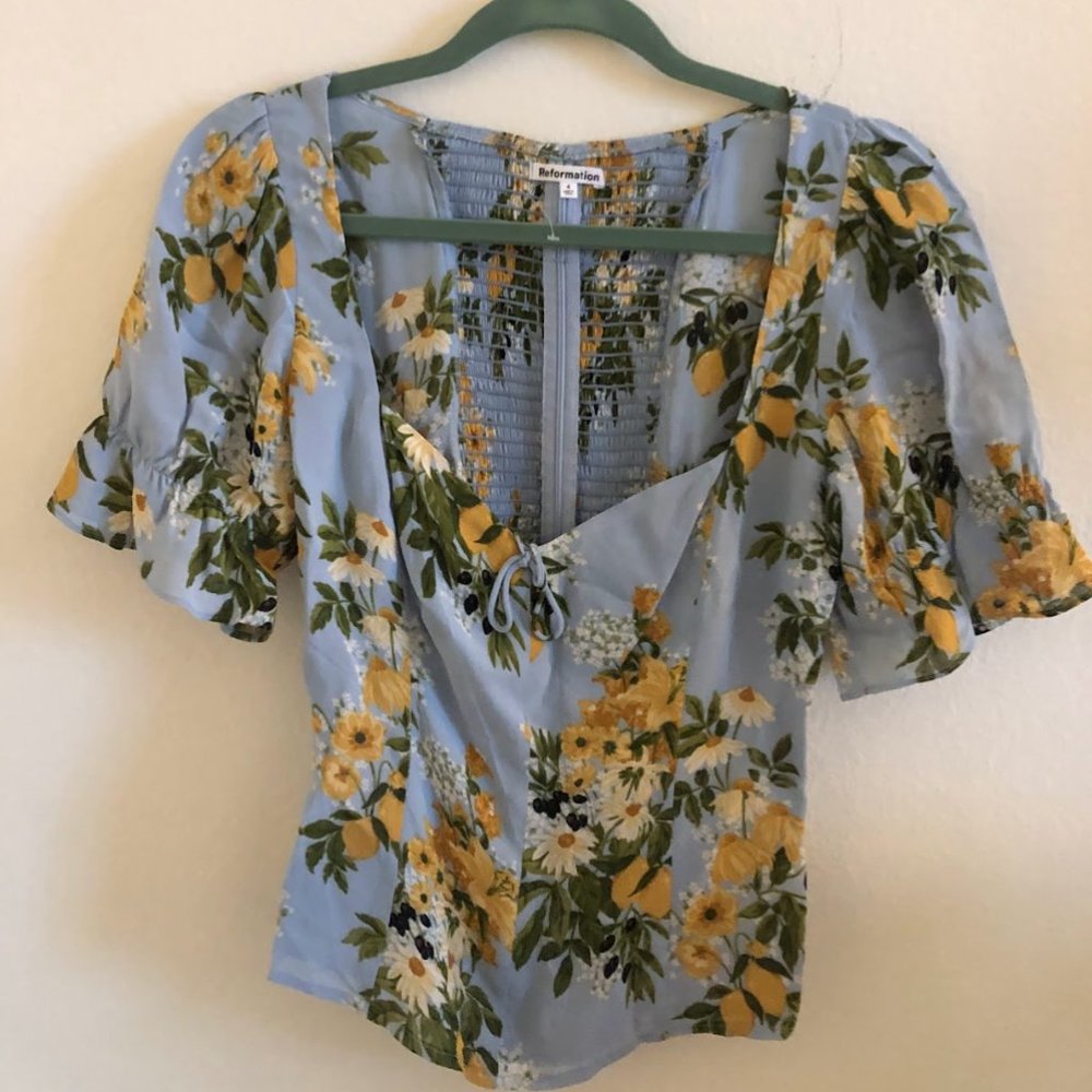 Reformation Puff Sleeve Top